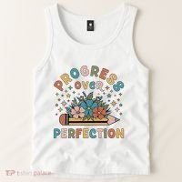 Progress Over Perfection | Teacher Wildflower Back To School Tank Top thumb 2