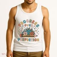 Progress Over Perfection | Teacher Wildflower Back To School Tank Top thumb 3