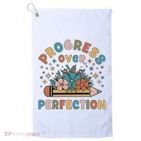 Progress Over Perfection | Teacher Wildflower Back To School Golf Towel thumb 0