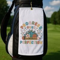 Progress Over Perfection | Teacher Wildflower Back To School Golf Towel thumb 2