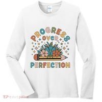 Progress Over Perfection | Teacher Wildflower Back To School Women's Long Sleeve Shirt thumb 0