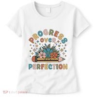 Progress Over Perfection | Teacher Wildflower Back To School Women's T-Shirt thumb 0