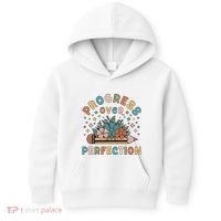 Progress Over Perfection | Teacher Wildflower Back To School Kids Hoodie thumb 0