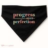 Progress Over Perfection Quote USA-Made Doggie Bandana thumb 0