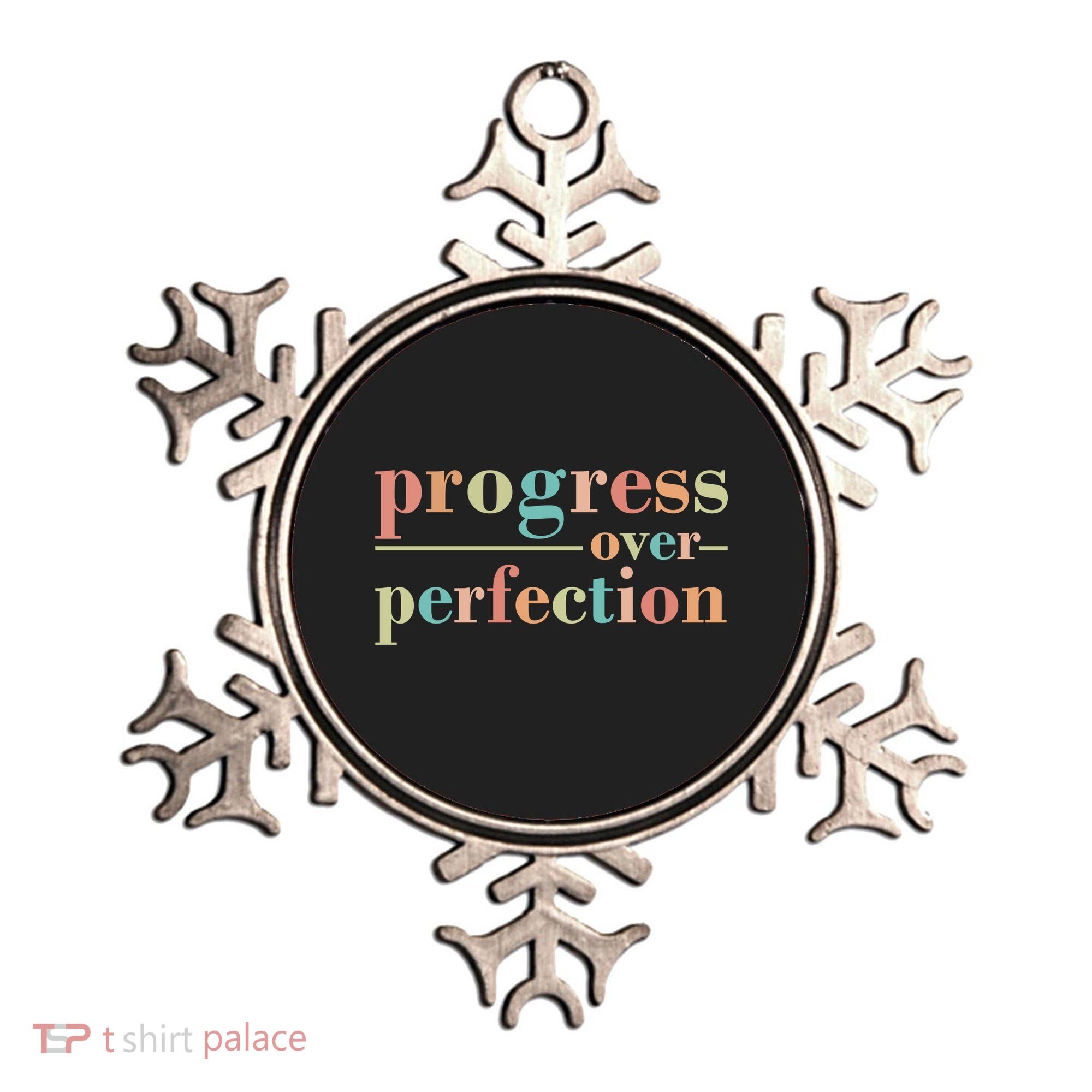 Progress Over Perfection Quote Ornament