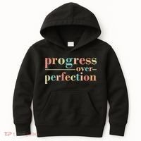 Progress Over Perfection Quote Kids Hoodie thumb 0