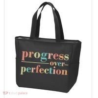 Progress Over Perfection Quote Tote Bag thumb 3
