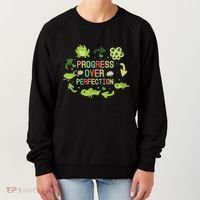 Progress Over Perfection Frog Back To School Teacher Women's Sweatshirt thumb 0