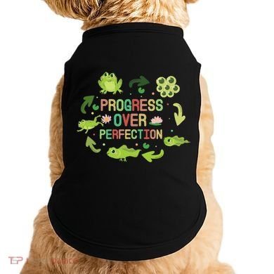 Progress Over Perfection Frog Back To School Teacher Doggie Tank