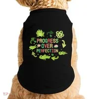 Progress Over Perfection Frog Back To School Teacher Doggie Tank thumb 0