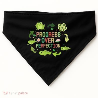 Progress Over Perfection Frog Back To School Teacher USA-Made Doggie Bandana