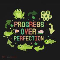 Progress Over Perfection Frog Back To School Teacher Apron thumb 3