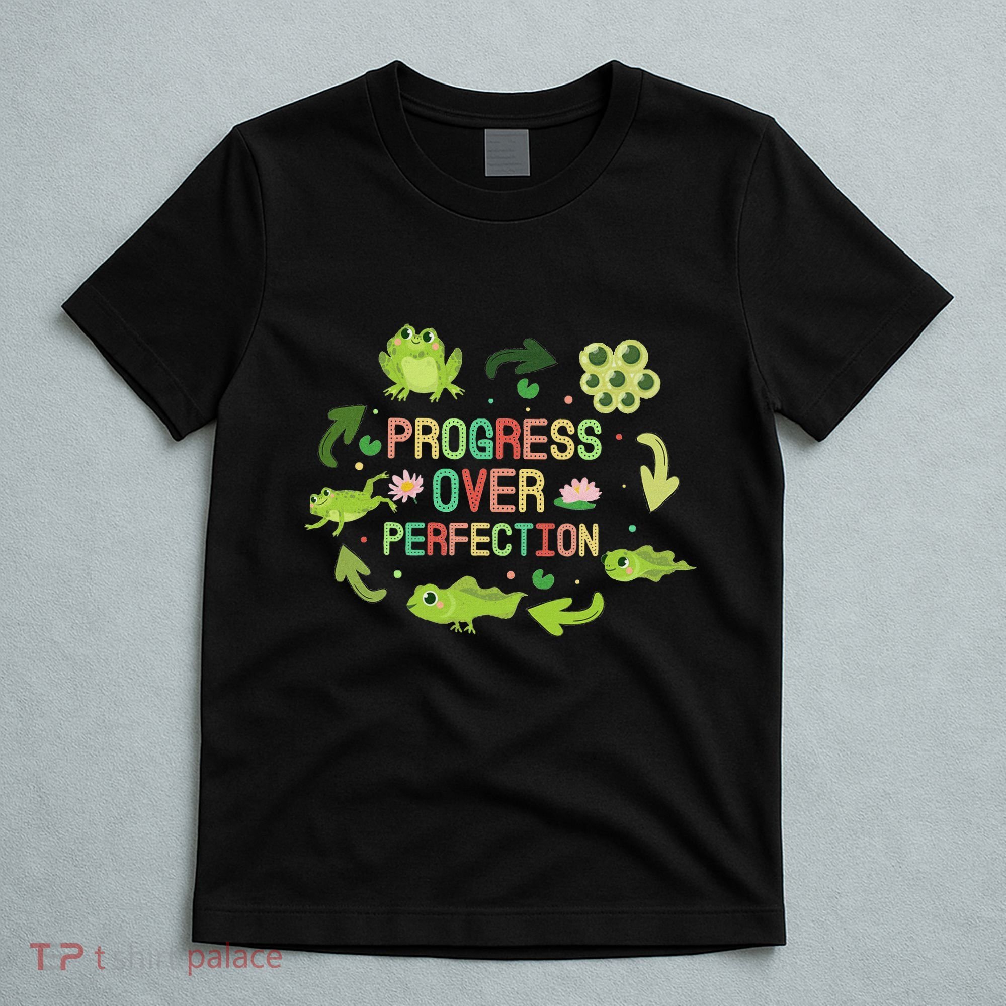 Progress Over Perfection Frog Back To School Teacher T-Shirt