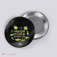 Progress Over Perfection Frog Back To School Teacher Button thumb 0