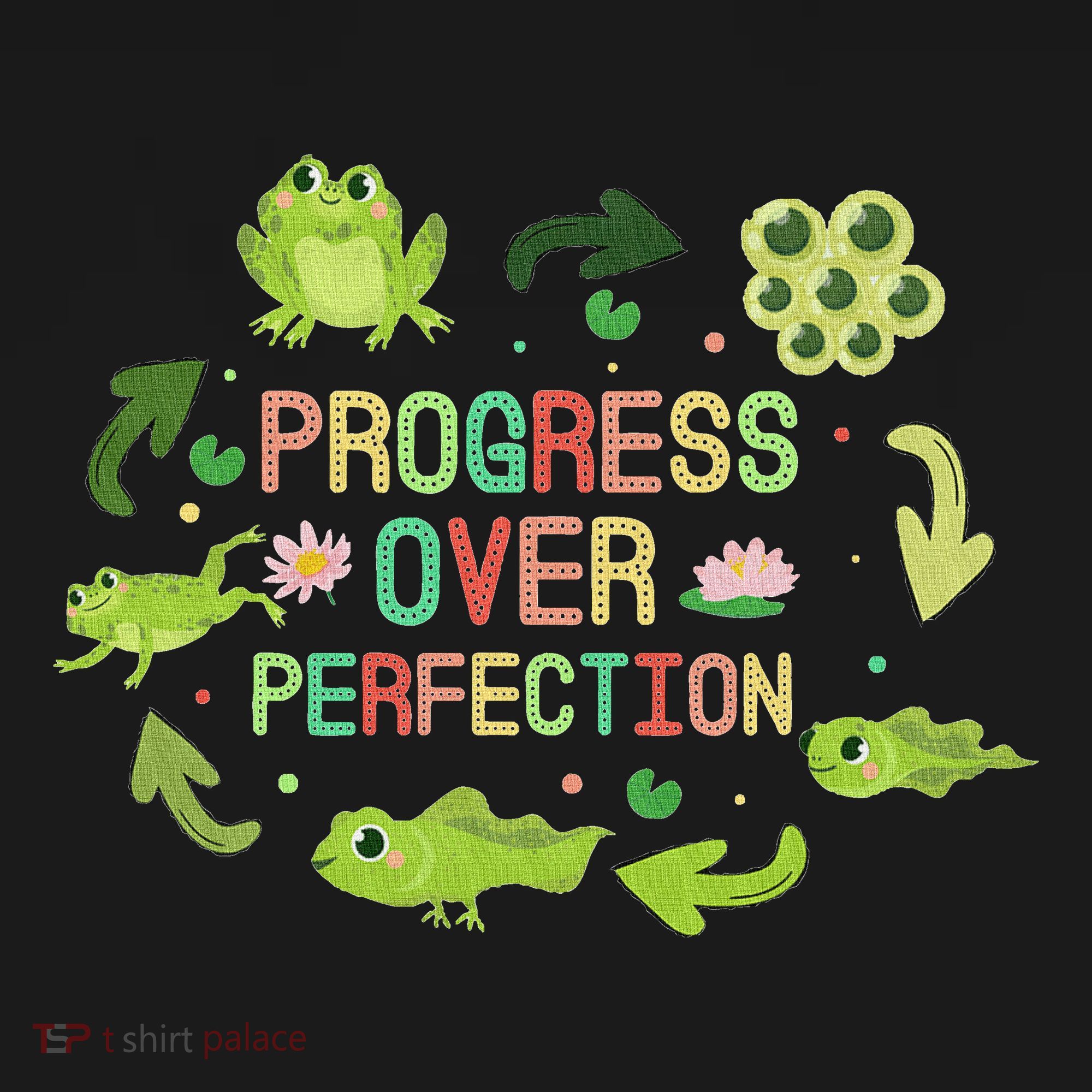Progress Over Perfection Frog Back To School Teacher Pajama Set