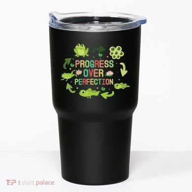 Progress Over Perfection Frog Back To School Teacher Tumbler