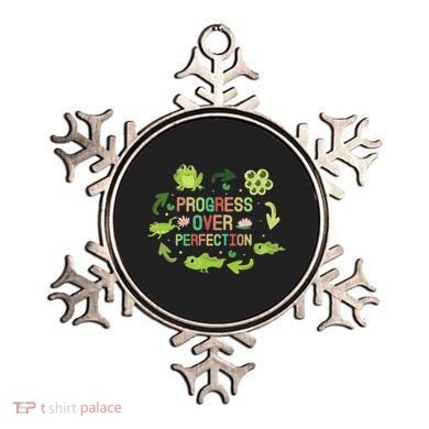 Progress Over Perfection Frog Back To School Teacher Ornament