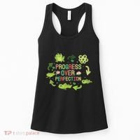 Progress Over Perfection Frog Back To School Teacher Women's Tank Top thumb 0