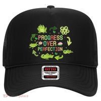 Progress Over Perfection Frog Back To School Teacher Hat thumb 0