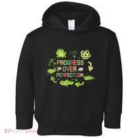 Progress Over Perfection Frog Back To School Teacher Toddler Hoodie thumb 0