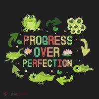 Progress Over Perfection Frog Back To School Teacher Golf Towel thumb 3