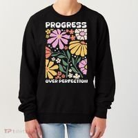 Progress Over Perfection Aba Therapist Behavior Rbt Floral Women's Sweatshirt thumb 0