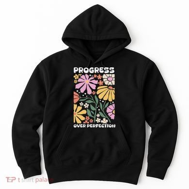 Progress Over Perfection Aba Therapist Behavior Rbt Floral Hoodie