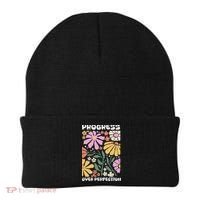 Progress Over Perfection Aba Therapist Behavior Rbt Floral Beanie thumb 0