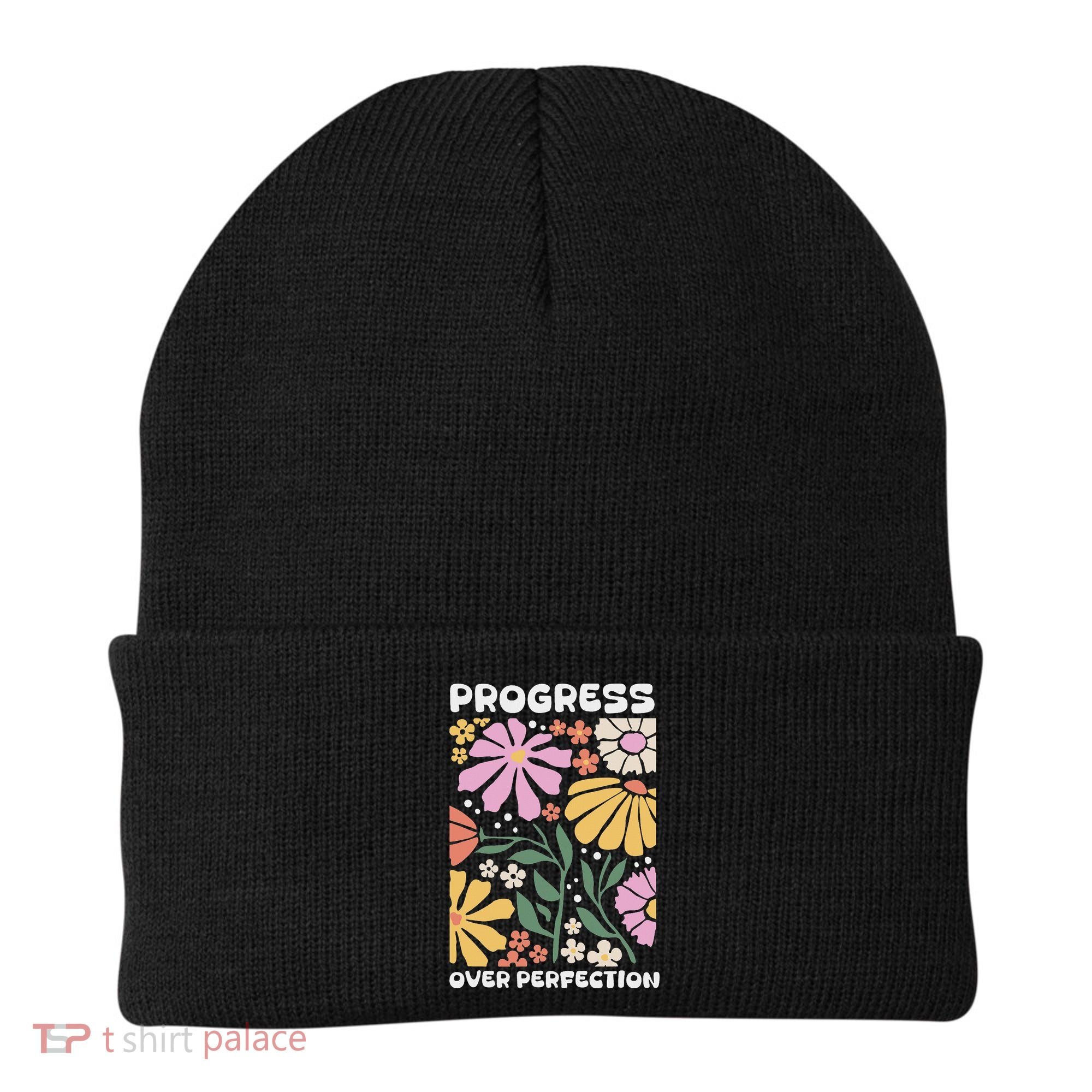 Progress Over Perfection Aba Therapist Behavior Rbt Floral Beanie