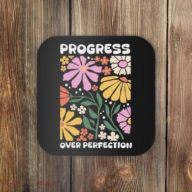 Progress Over Perfection Aba Therapist Behavior Rbt Floral Coaster