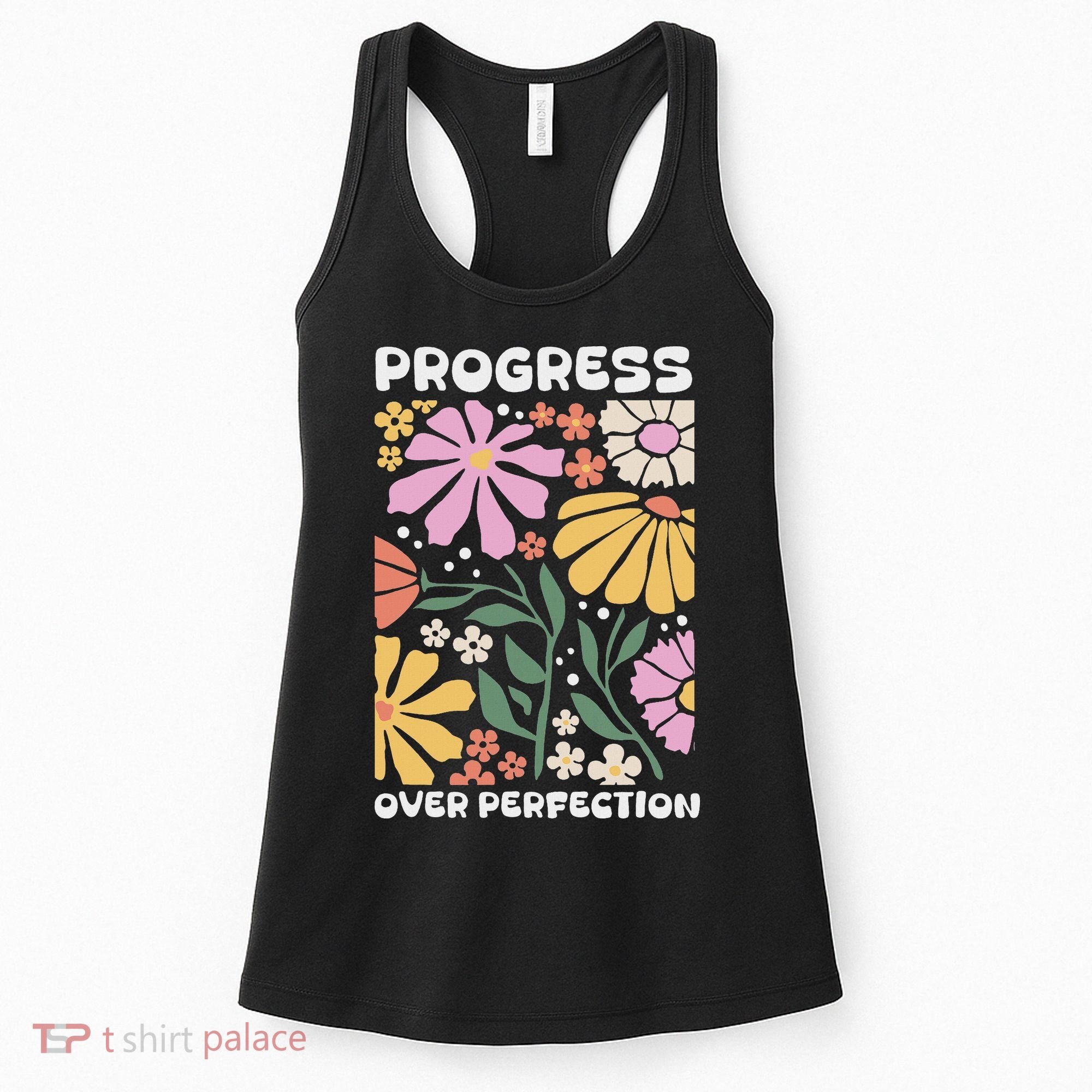 Progress Over Perfection Aba Therapist Behavior Rbt Floral Women's Tank Top