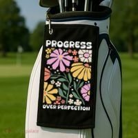 Progress Over Perfection Aba Therapist Behavior Rbt Floral Golf Towel thumb 2