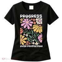 Progress Over Perfection Aba Therapist Behavior Rbt Floral Women's T-Shirt thumb 0