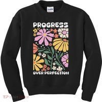 Progress Over Perfection Aba Therapist Behavior Rbt Floral Kids Sweatshirt thumb 0