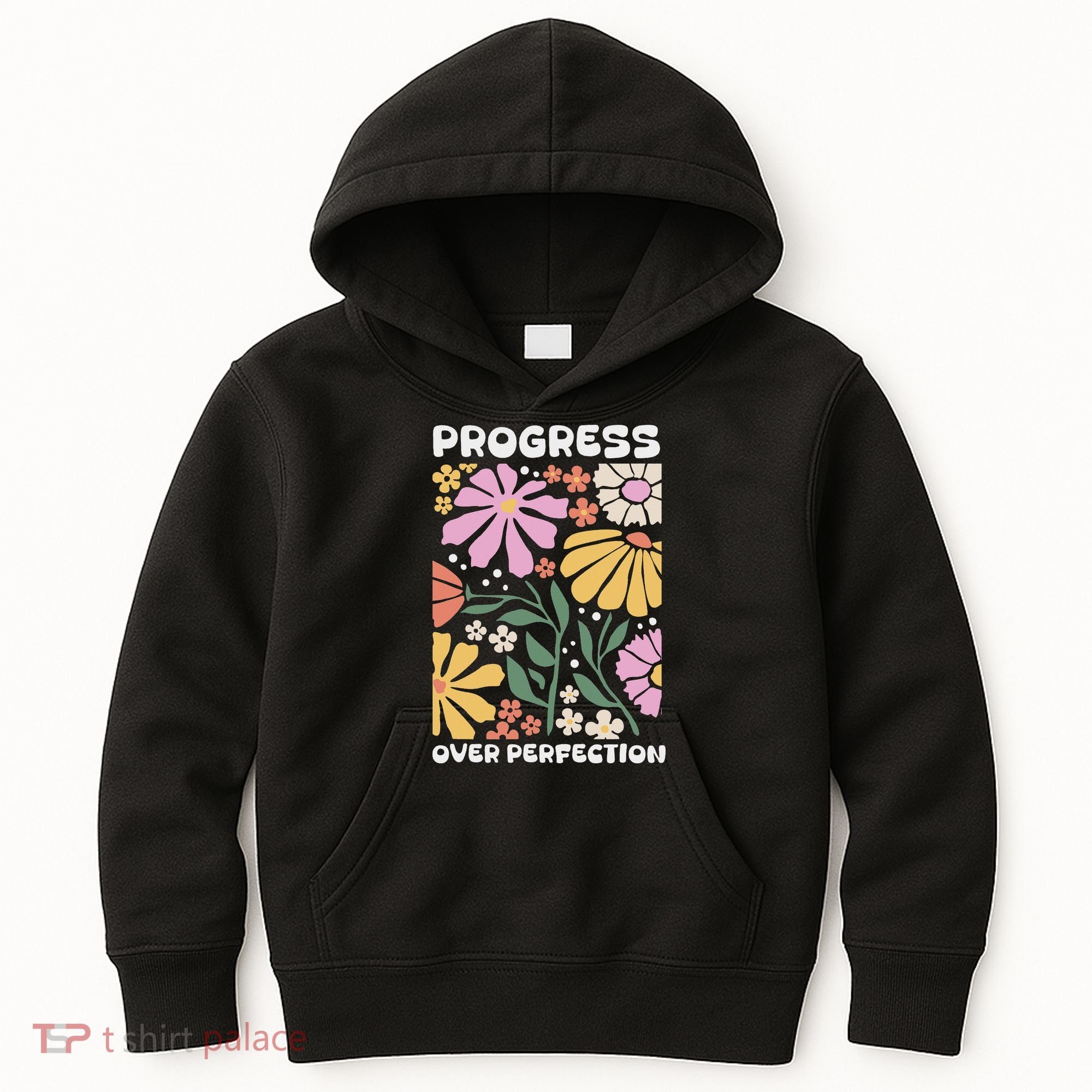 Progress Over Perfection Aba Therapist Behavior Rbt Floral Kids Hoodie