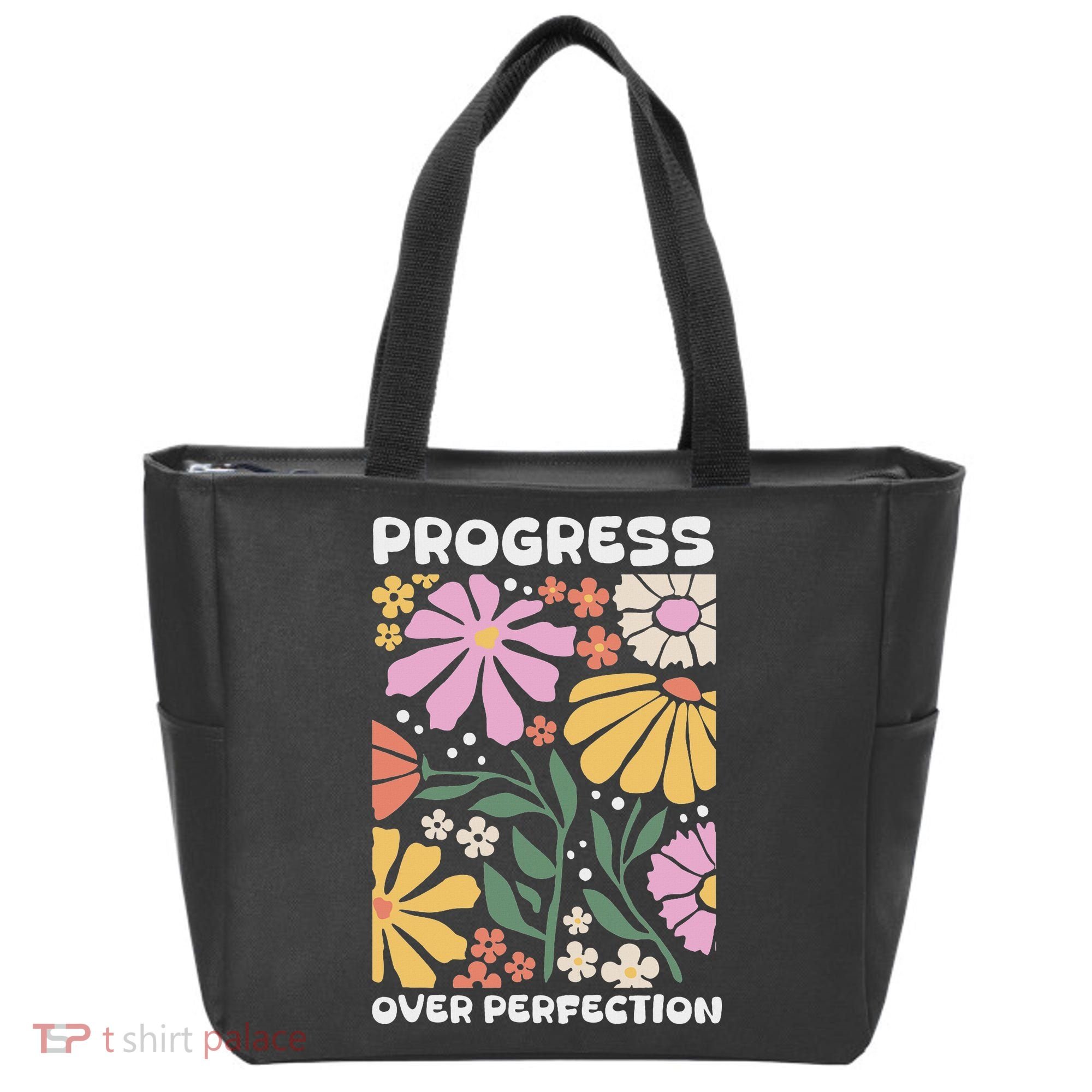 Progress Over Perfection Aba Therapist Behavior Rbt Floral Tote Bag