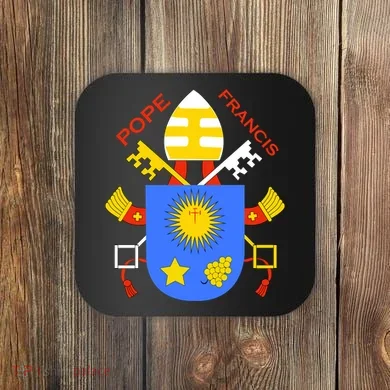 Pope Francis Emblem Christianity Coaster