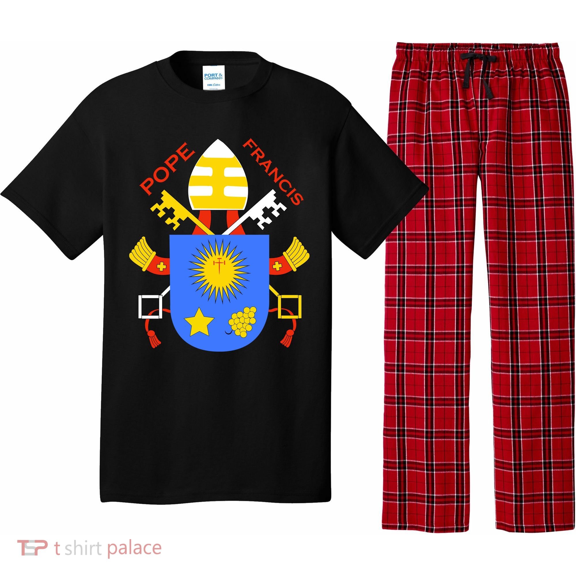 Pope Francis Emblem Christianity Pajama Set