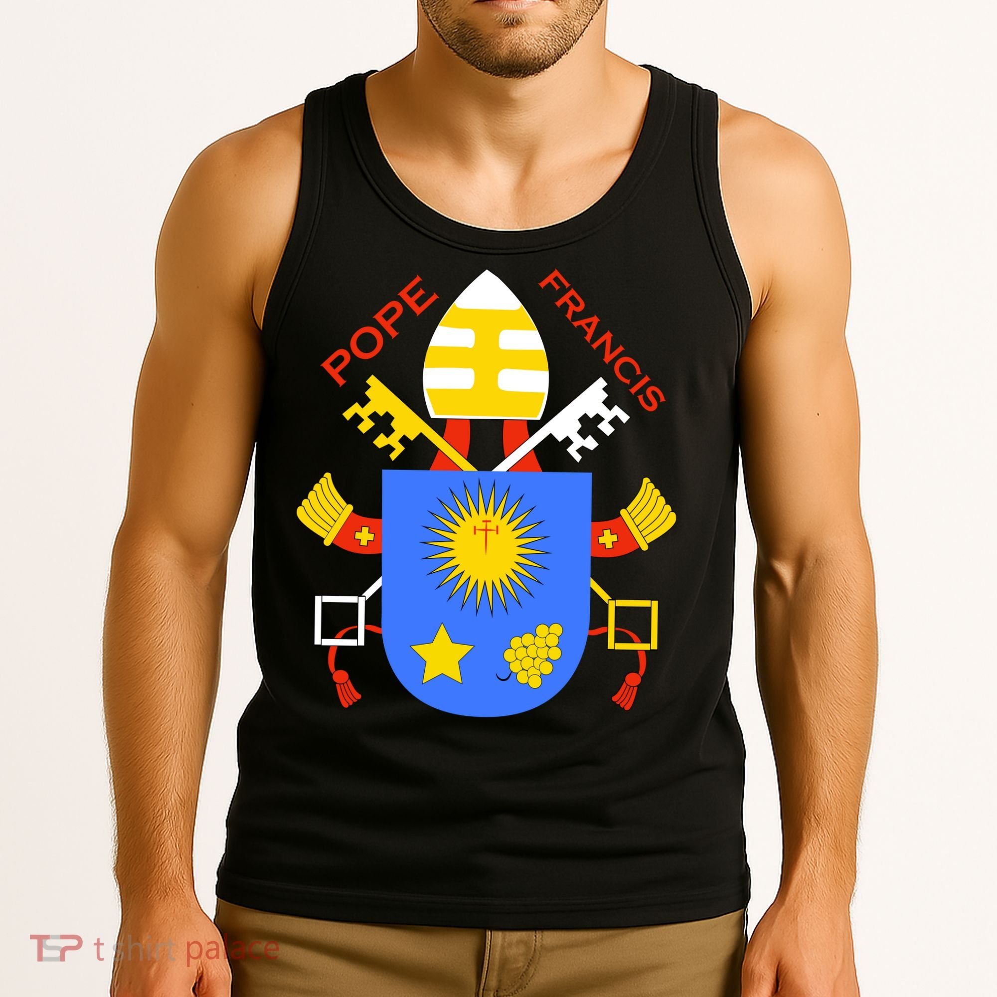Pope Francis Emblem Christianity Tank Top