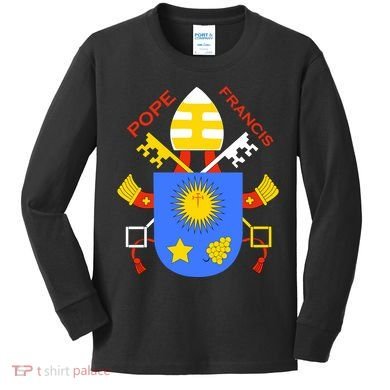 Pope Francis Emblem Christianity Kids Long Sleeve Shirt