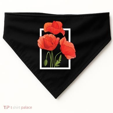 Poppy Flowers USA-Made Doggie Bandana