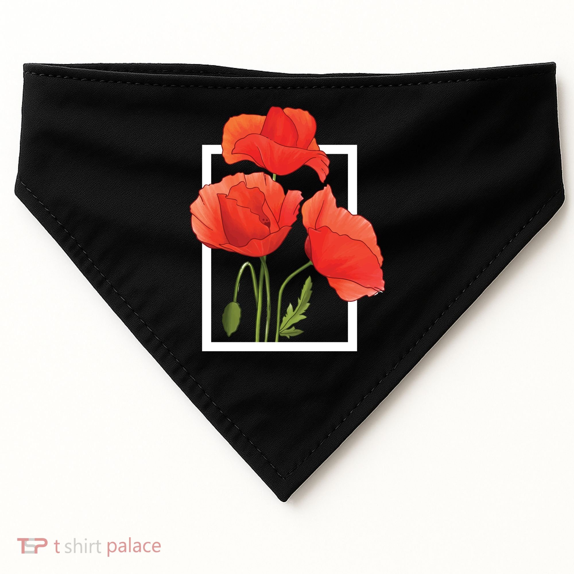Poppy Flowers USA-Made Doggie Bandana