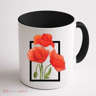 Poppy Flowers Coffee Mug back