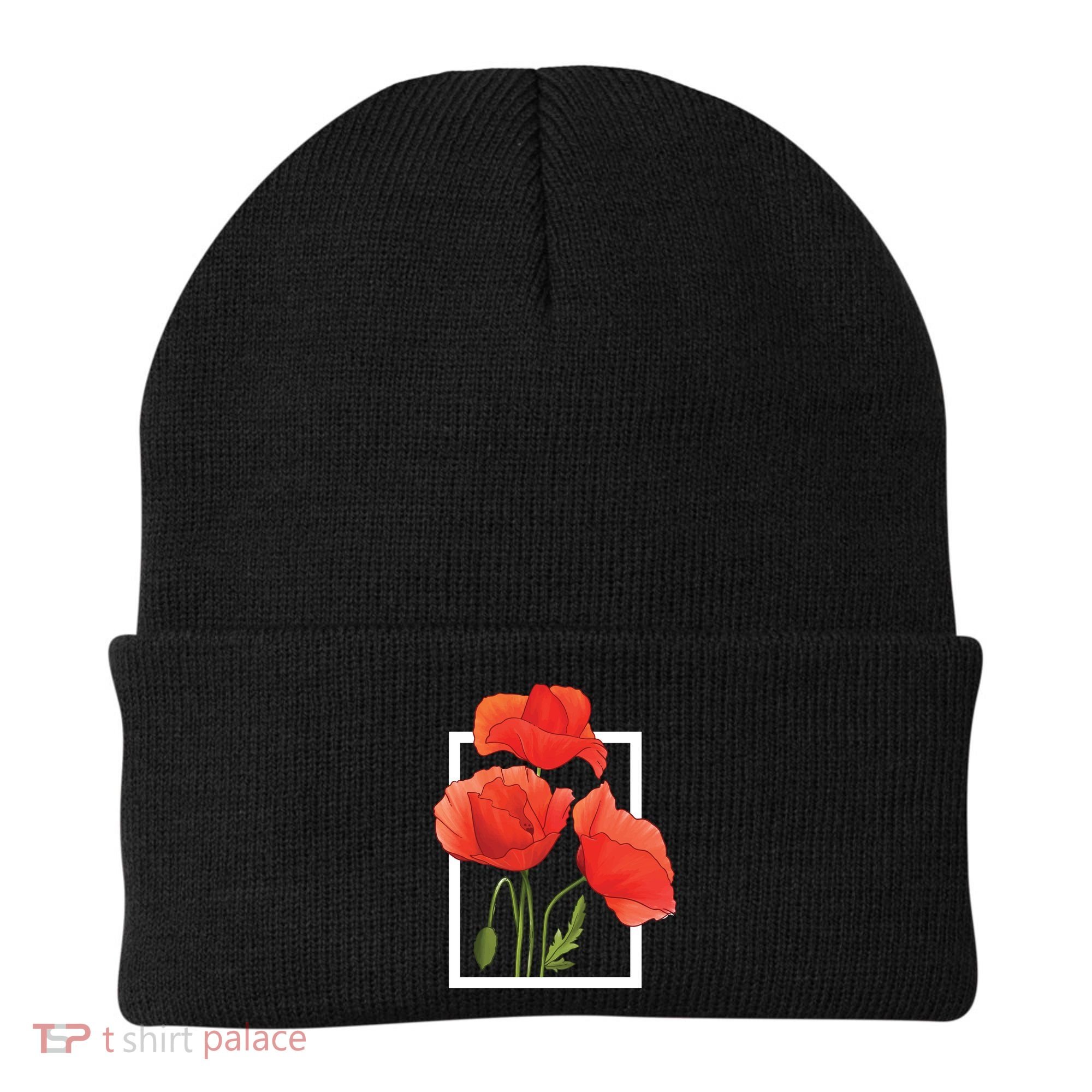 Poppy Flowers Beanie