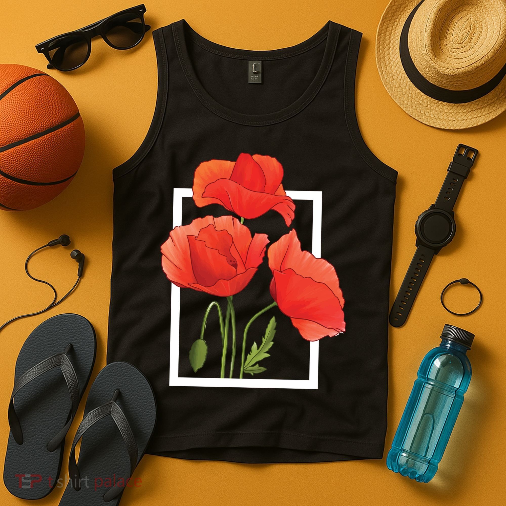 Poppy Flowers Tank Top