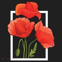 Poppy Flowers Golf Towel thumb 3