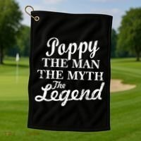 Poppy The Man The Myth The Legend Classic Golf Towel thumb 1
