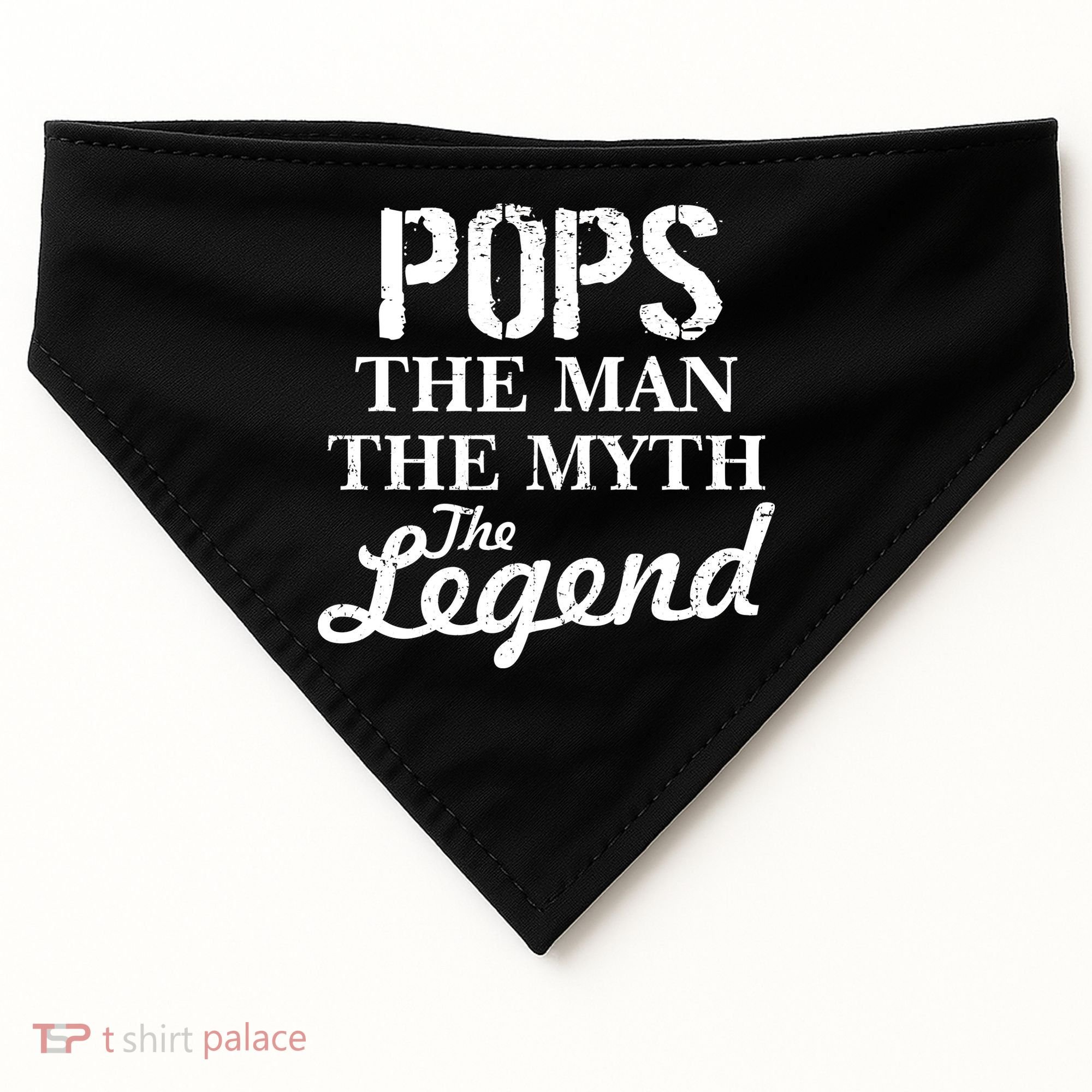 Pops The Man Myth Legend USA-Made Doggie Bandana