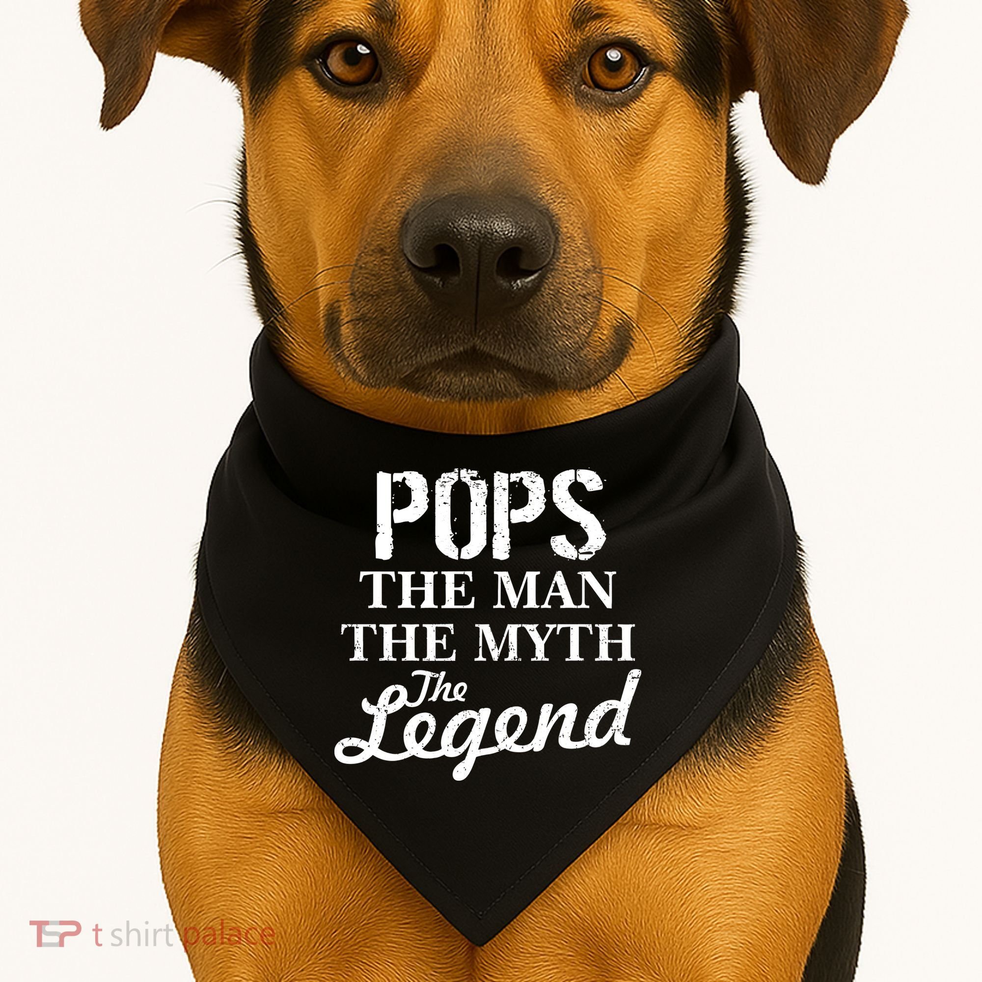 Pops The Man Myth Legend USA-Made Doggie Bandana