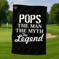 Pops The Man Myth Legend Golf Towel thumb 1